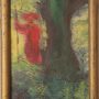 Waldschrat am Baum stehend, Tusche auf Karton, 40×50 cm, 2012
